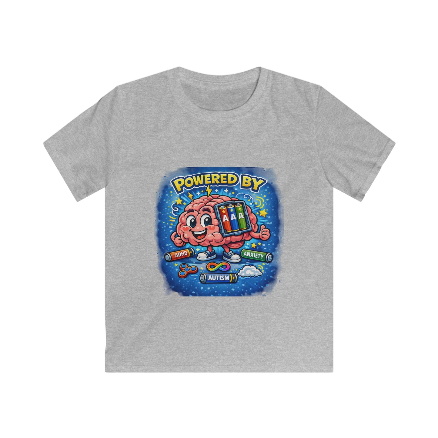 Powered by Autism, ADHD & Anxiety T- Shirt