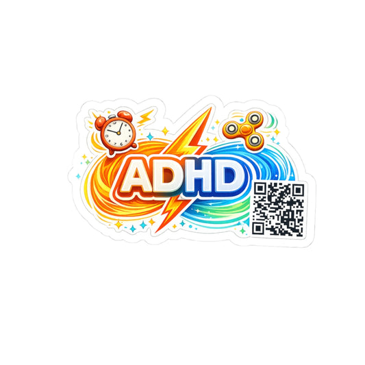 ADHD Awareness Kiss-Cut Sticker - Colorful QR Code Design