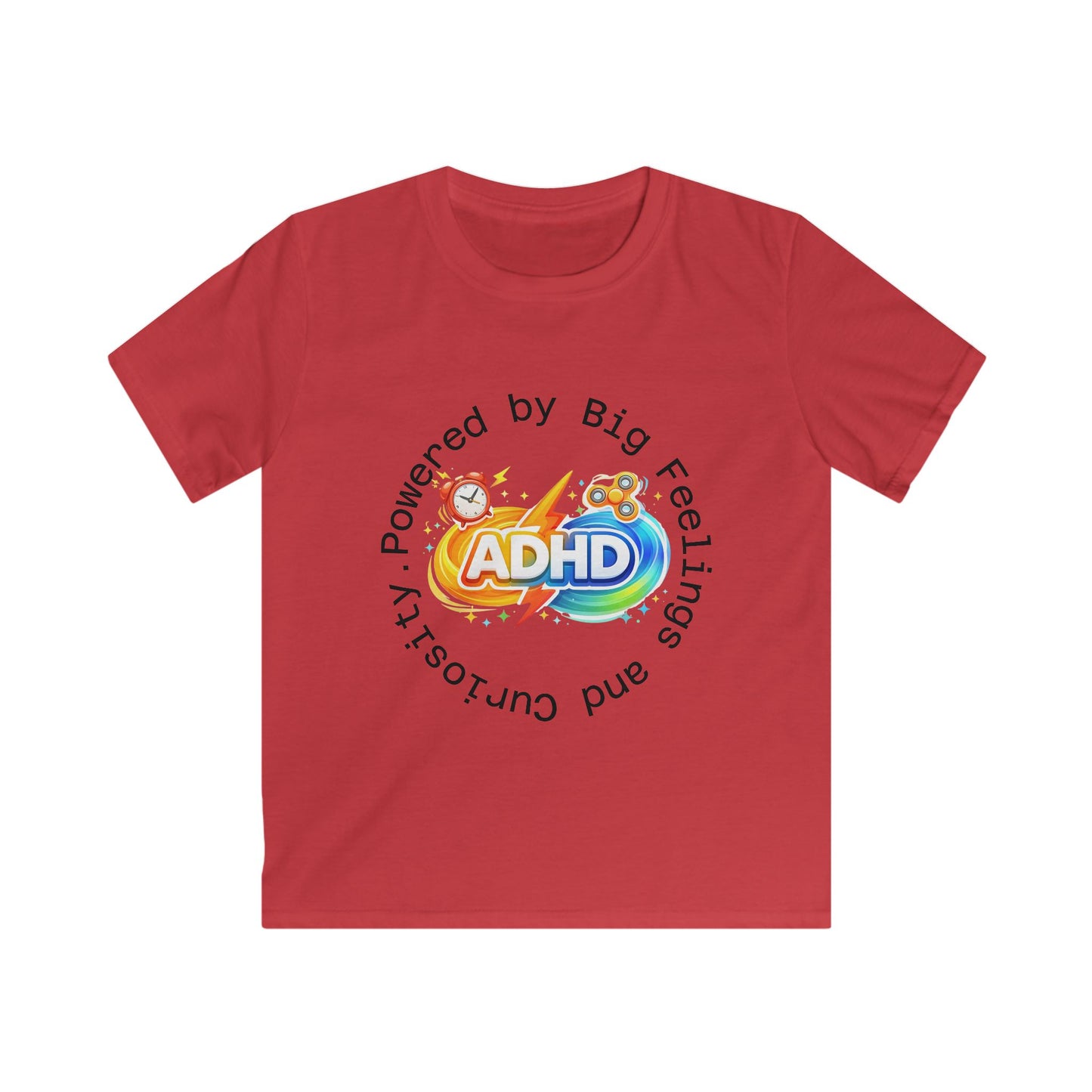 Kids ADHD Awareness Tee — "Powered by Big Feelings and Curiosity"